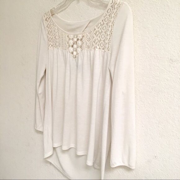 American Eagle high low eyelet lace front blouse XS - Picture 3 of 7